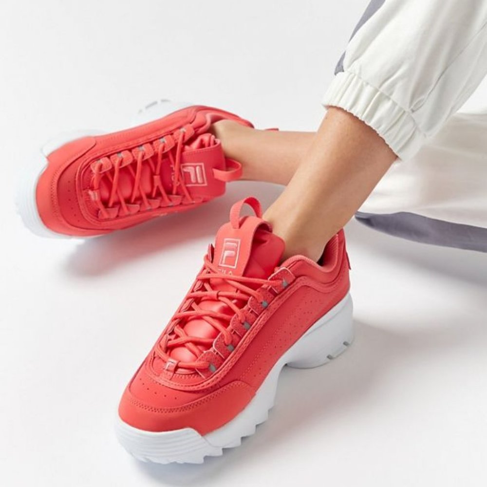 FILA Premium Leather Reflective Platform Sneakers